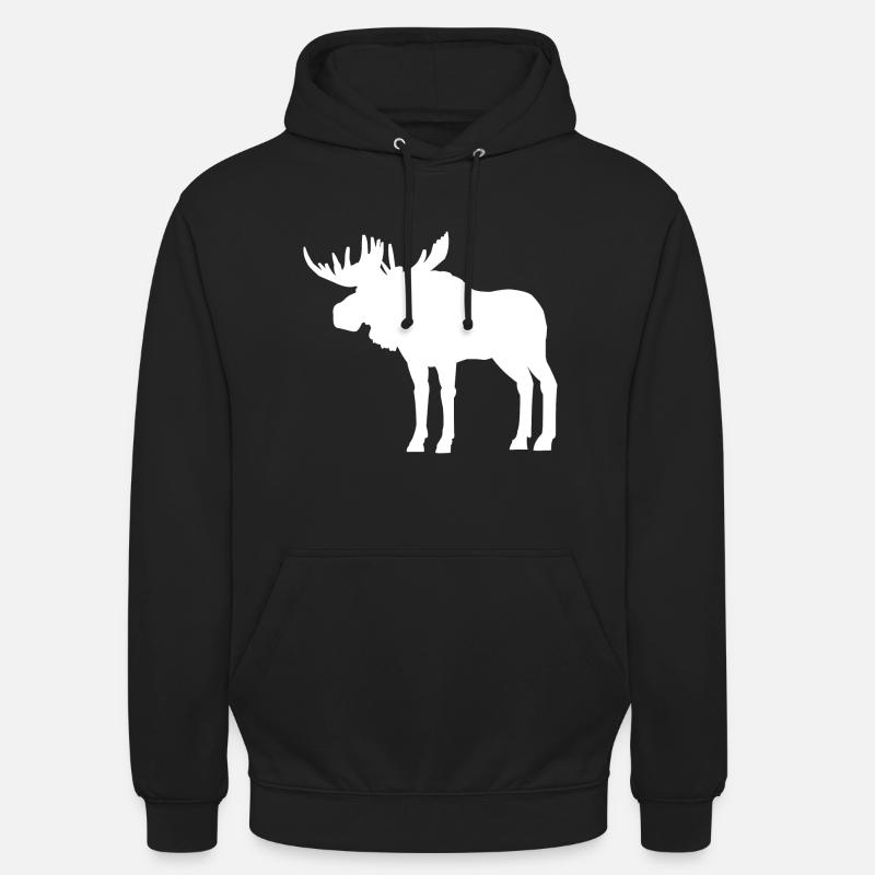 Elch Silhouette - Unisex Hoodie - Schwarz