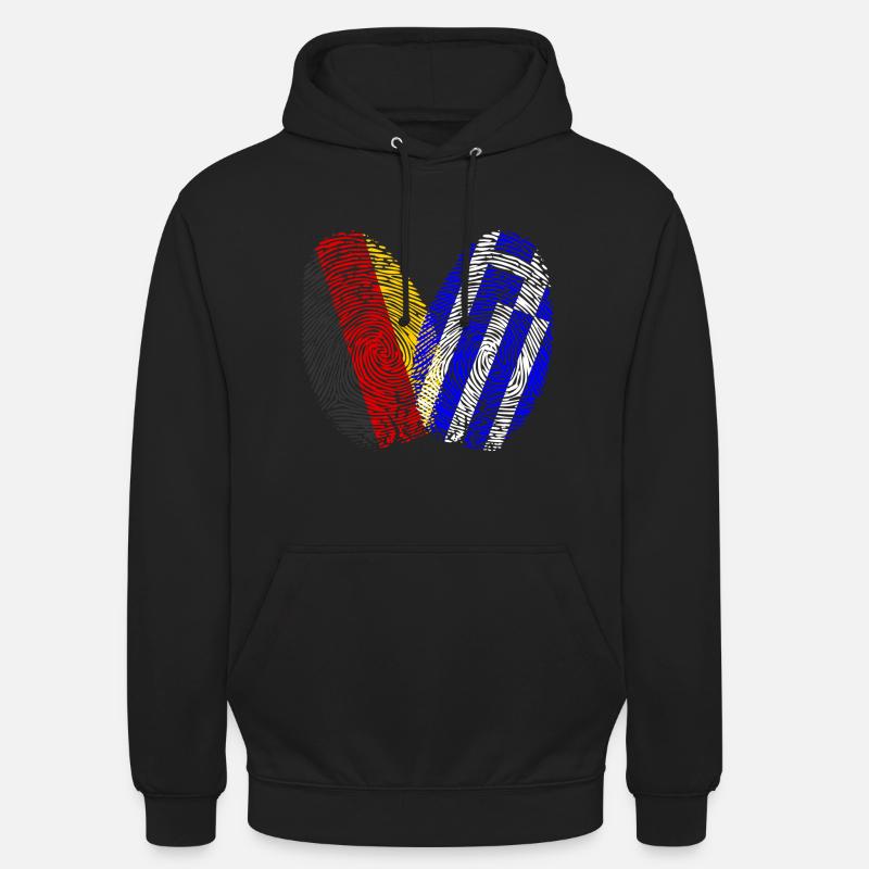 Empreinte digitale Grèce grecque - Sweat-shirt à capuche unisexe - noir