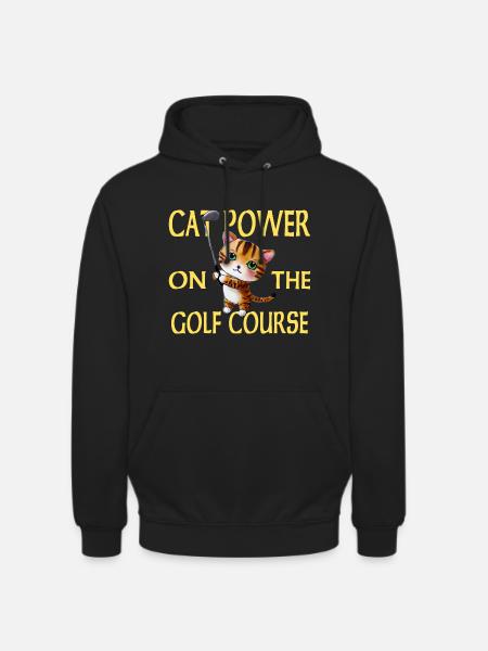 Chat de golf - Sweat-shirt à capuche unisexe - noir