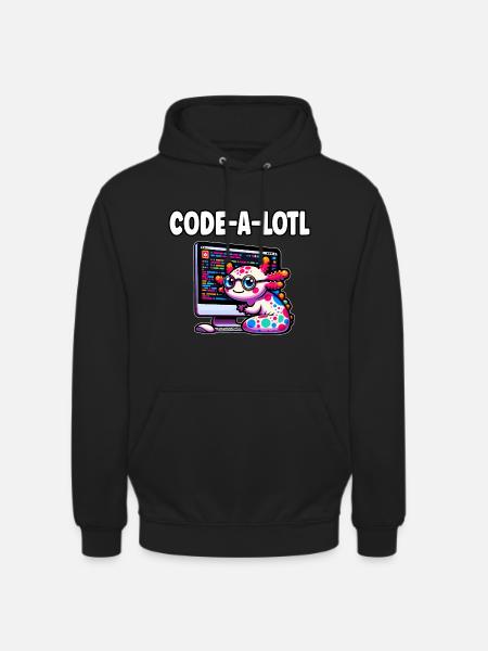 Lustige Codierung Axolotl Programmierung Geschenk - Unisex Hoodie - Schwarz