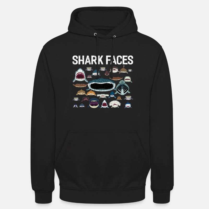 Requin - Sweat-shirt à capuche unisexe - noir