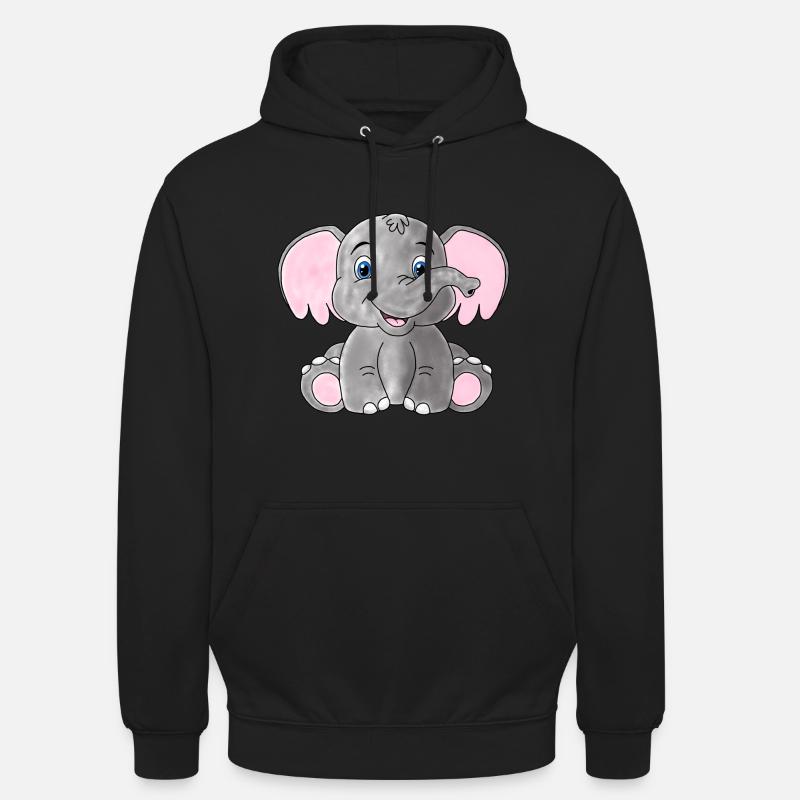 Bébé éléphant - Sweat-shirt à capuche unisexe - noir