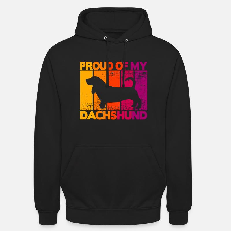 Fier de mon teckel - Sweat-shirt à capuche unisexe - noir