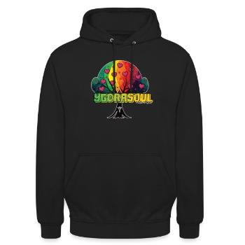 Ygdrasoul,Ygi,Yggdrasil VollesMopet, Algis - Unisex Hoodie - Schwarz - Vorne - Alina (178cm) & Michal (187cm)