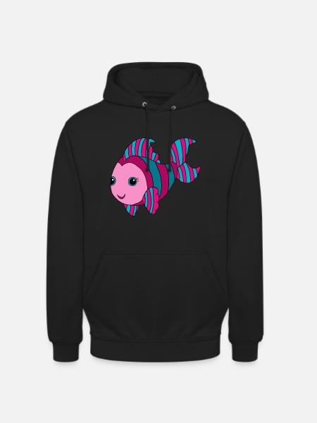 Bunter Fisch - Unisex Hoodie - Schwarz