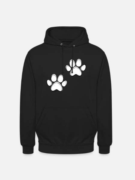 Pattes de chien - Sweat-shirt à capuche unisexe - noir