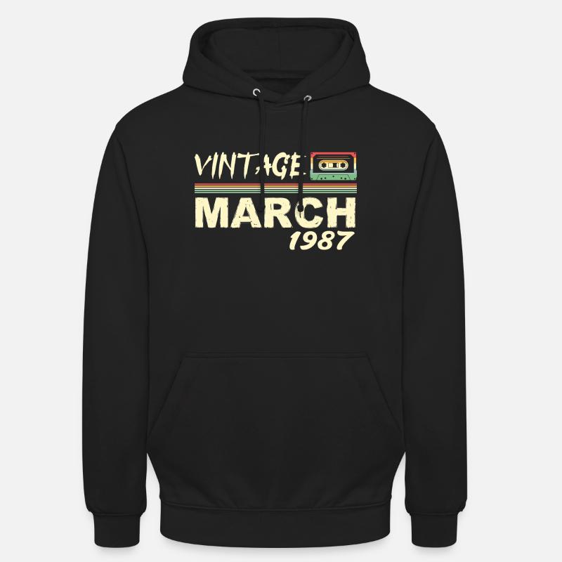 Mars 1987 - March 1987 - Sweat-shirt à capuche unisexe - noir