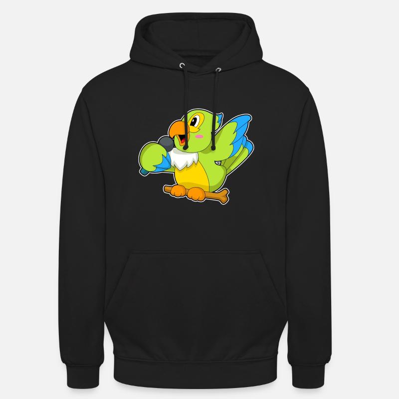 Parrot Singer Microphone - Sweat-shirt à capuche unisexe - noir