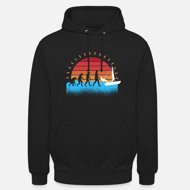 Evolution Segelboot Segler Segeln - Unisex Hoodie - Schwarz