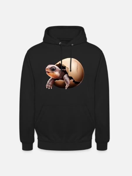 Turtle hatches from the egg - Unisex Hoodie - black
