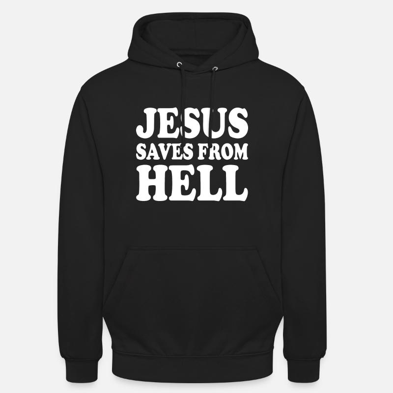 Jesus saves from hell - Unisex Hoodie - black