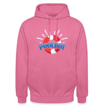 Pool Boy Bademeister Schwimmmeister - Unisex Hoodie - Pink - Vorne - Alina (178cm) & Michal (187cm)