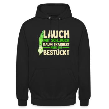 Bodybuilding Sport Fitness Lauch - Unisex Hoodie - Schwarz - Vorne - Alina (178cm) & Michal (187cm)