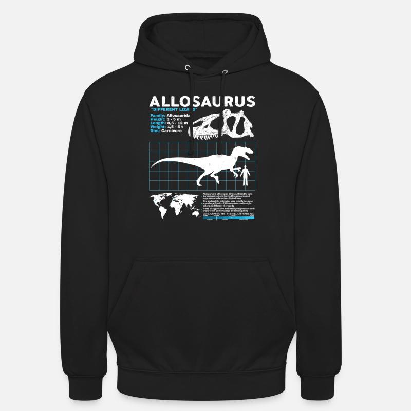 Allosaurus Datenblatt - Unisex Hoodie - Schwarz