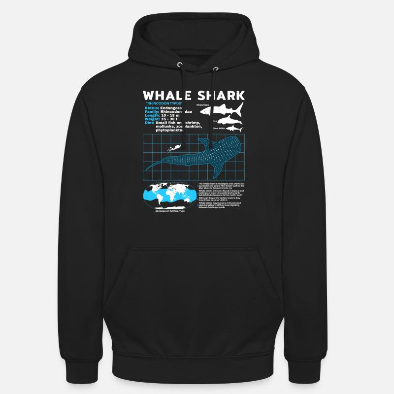 Walhai Datenblatt - Unisex Hoodie - Schwarz