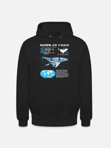 Humpback Whale Datasheet - Unisex Hoodie - black