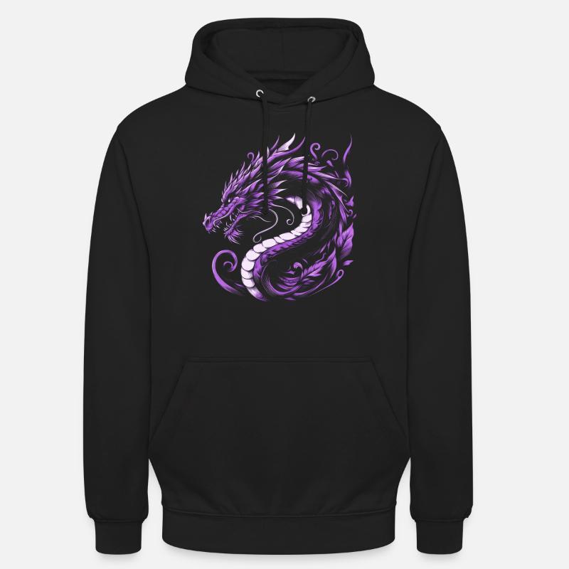 Dragon pourpre - Sweat-shirt à capuche unisexe - noir