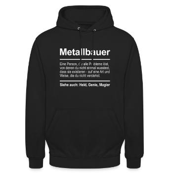 Métallurgistes - Sweat-shirt à capuche unisexe - noir - Devant - Alina (178cm) & Michal (187cm)