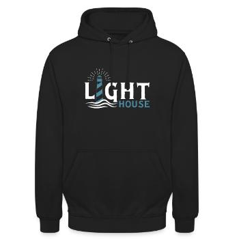 Leuchtturm - Unisex Hoodie - Schwarz - Vorne - Alina (178cm) & Michal (187cm)