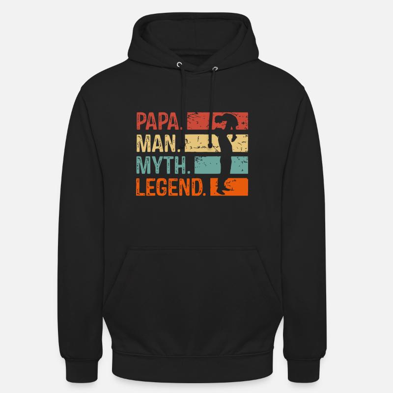 Papa Man Myth Legend - Sweat-shirt à capuche unisexe - noir