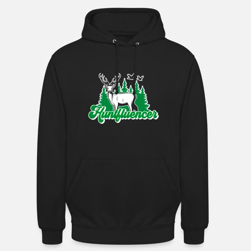 Huntfluencer Chasseur Influenceur - Sweat-shirt à capuche unisexe - noir