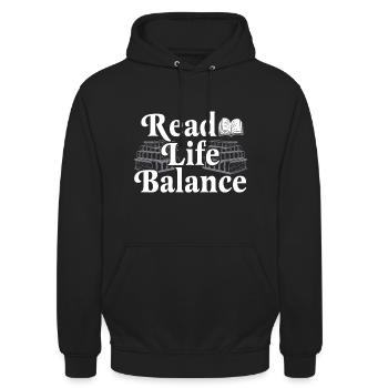 Lecteur de livres Reading Lover Propriétaires de livres - Sweat-shirt à capuche unisexe - noir - Devant - Alina (178cm) & Michal (187cm)