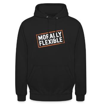 Morally Flexible 18 - Unisex Hoodie - Schwarz - Vorne - Alina (178cm) & Michal (187cm)