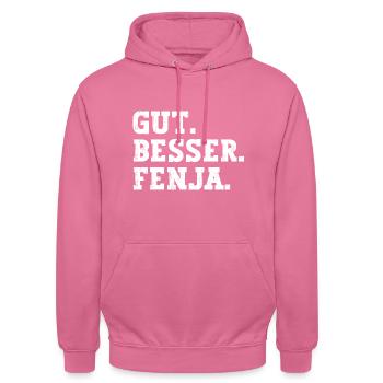 Gut Besser Fenja Lustiger Spruch Name Fenja - Unisex Hoodie - Pink - Vorne - Alina (178cm) & Michal (187cm)