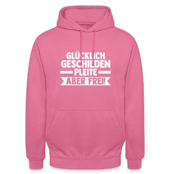 Scheidungsparty Geschieden Scheidung - Unisex Hoodie - Pink - Vorne - Alina (178cm) & Michal (187cm)