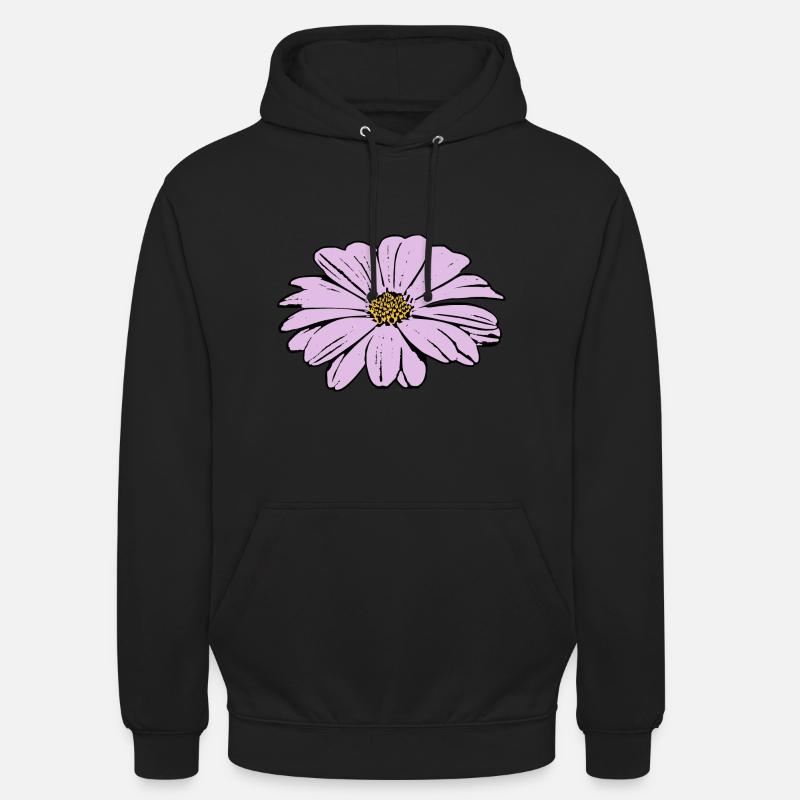 Fleur fleur pastel fleurs fleurs pastel lilas - Sweat-shirt à capuche unisexe - noir