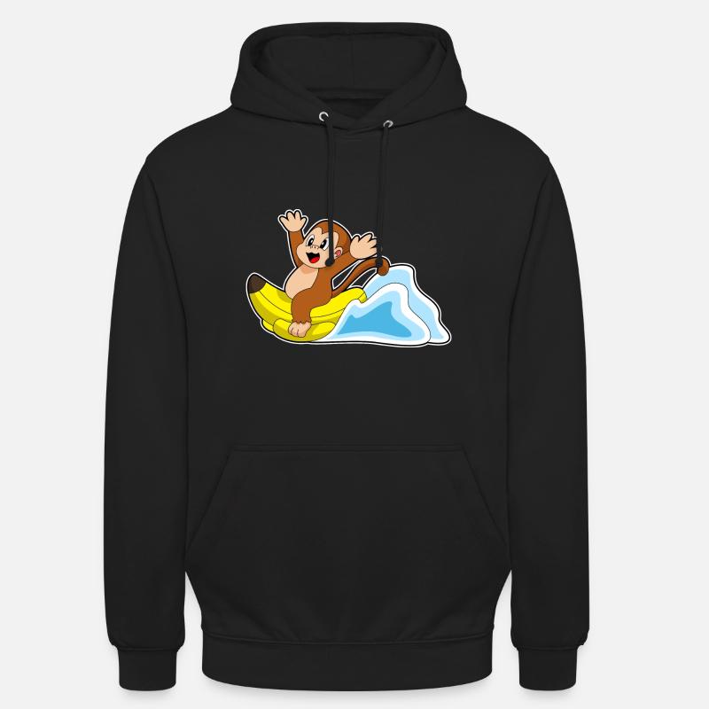 Bateau banane singe - Sweat-shirt à capuche unisexe - noir
