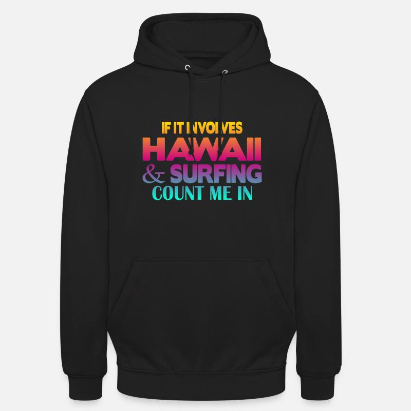 Surf à Hawaï - Sweat-shirt à capuche unisexe - noir