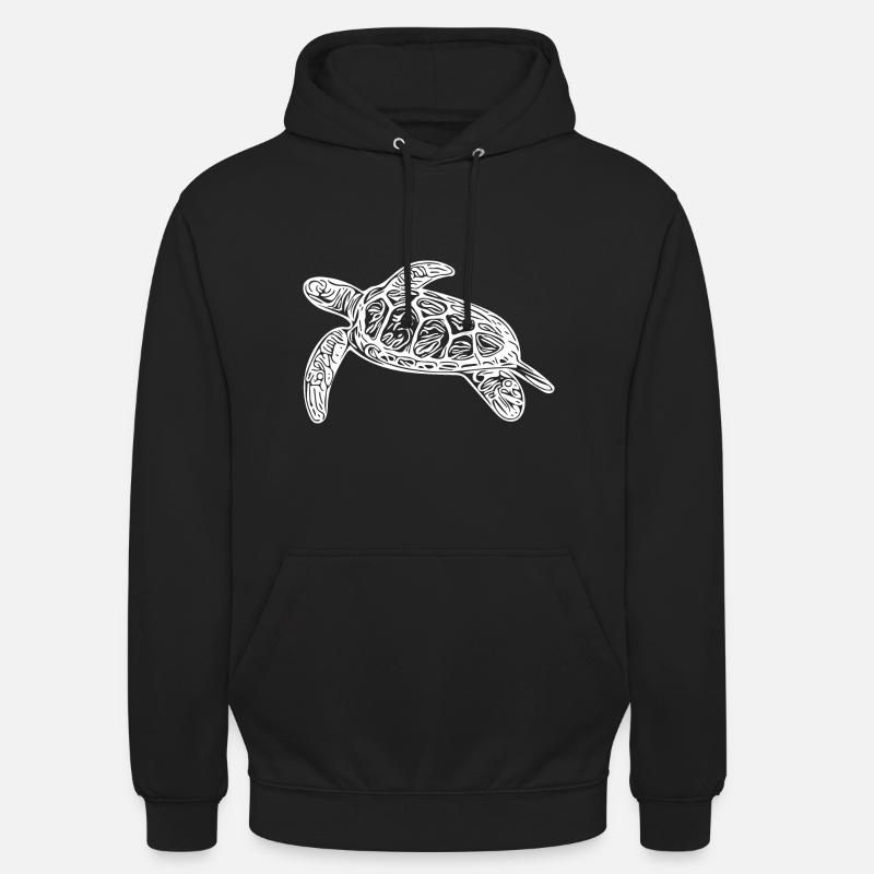 Small floating turtle - Unisex Hoodie - black