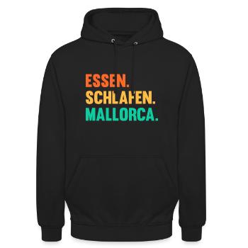Party Urlaub Mallorca - Unisex Hoodie - Schwarz - Vorne - Alina (178cm) & Michal (187cm)