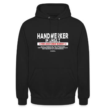 handwerker im einsatz - Unisex Hoodie - Schwarz - Vorne - Alina (178cm) & Michal (187cm)