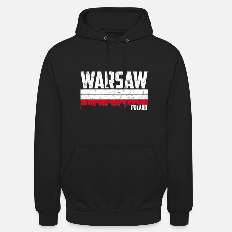 Varsovie Pologne - Sweat-shirt à capuche unisexe - noir