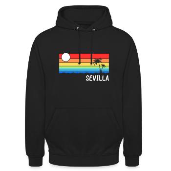 Sevilla Andalusien Spanien Urlaub Idee - Unisex Hoodie - Schwarz - Vorne - Alina (178cm) & Michal (187cm)