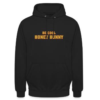 Be Cool Honey, Pulp Inspired Design Fiction - Unisex Hoodie - Schwarz - Vorne - Alina (178cm) & Michal (187cm)