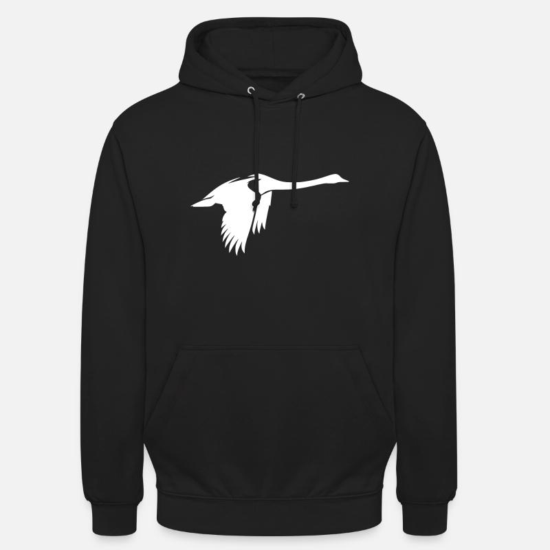 Cygne volant élégant - Sweat-shirt à capuche unisexe - noir
