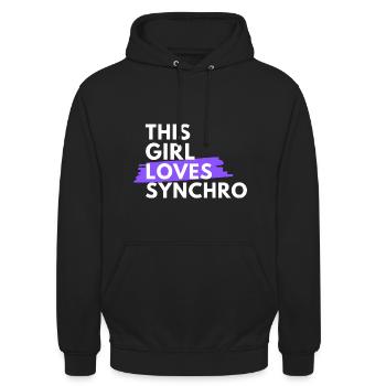 Dieses Mädchen liebt Synchro. - Unisex Hoodie - Schwarz - Vorne - Alina (178cm) & Michal (187cm)