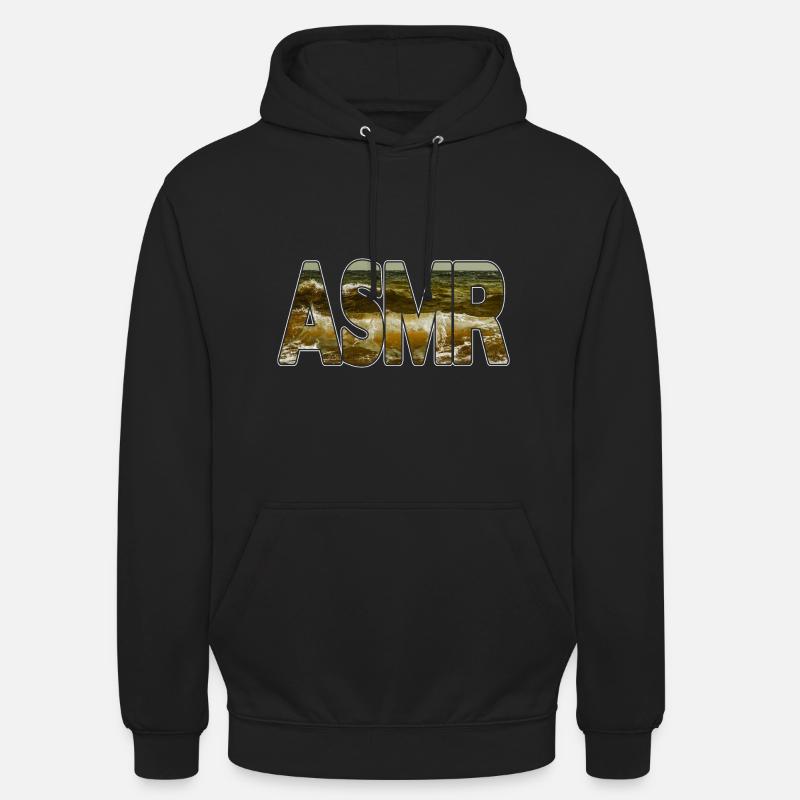 ASMR Vagues Mer - Sweat-shirt à capuche unisexe - noir