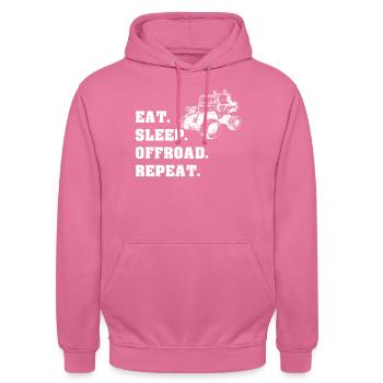 OFFROAD Gelände Jeep Geschenk - Unisex Hoodie - Pink - Vorne - Alina (178cm) & Michal (187cm)