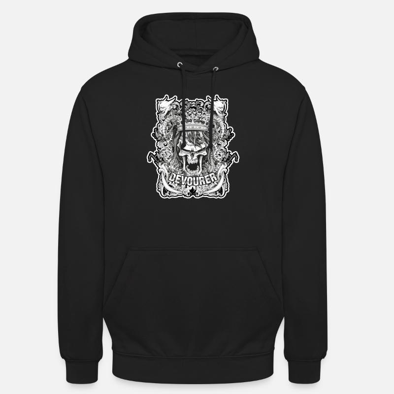 Crâne dévoreur crâne - Sweat-shirt à capuche unisexe - noir