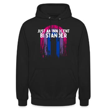 Just an Innocent Bi Stander Bisexual LGBTQ Bi - Unisex Hoodie - Schwarz - Vorne - Alina (178cm) & Michal (187cm)