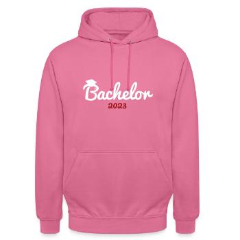 Bachelor Hut 2023 Abschluss Bachelorabschluss - Unisex Hoodie - Pink - Vorne - Alina (178cm) & Michal (187cm)
