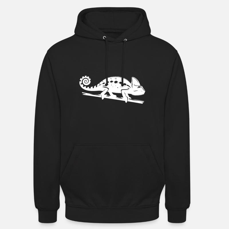 Dessin caméléon à l’encre - Sweat-shirt à capuche unisexe - noir