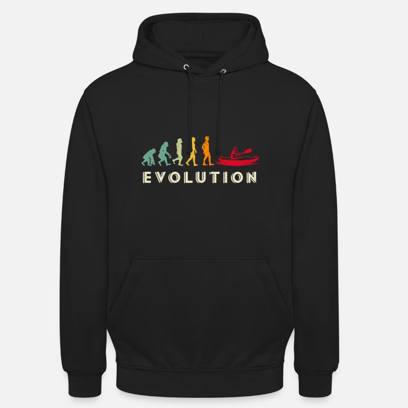 Évolution du kayak - Sweat-shirt à capuche unisexe - noir