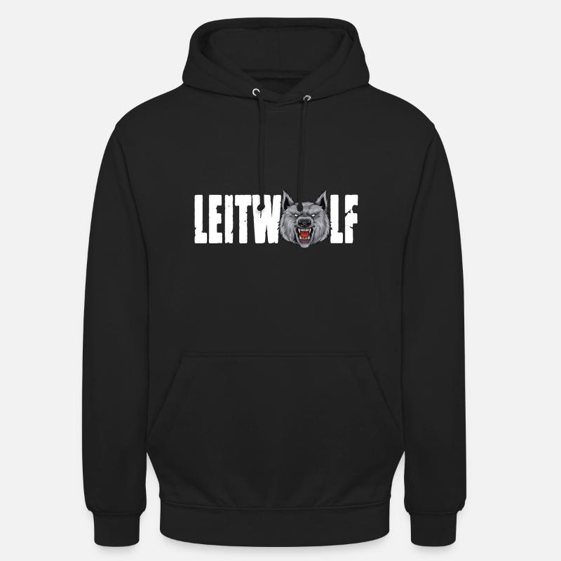 Leitwolf Alpha Wolf Kapitän Teamführer Trainer - Unisex Hoodie - Schwarz
