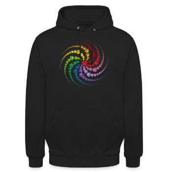 Patte de chien - Sweat-shirt à capuche unisexe - noir - Devant - Alina (178cm) & Michal (187cm)