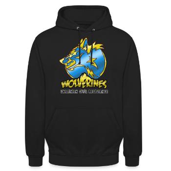 Carcajous - Résistance civile ukrainienne - Sweat-shirt à capuche unisexe - noir - Devant - Alina (178cm) & Michal (187cm)